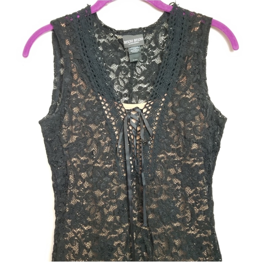 BISOU BISOU Black Lace Midi Cocktail Dress - Picture 6 of 6